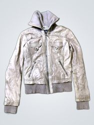 Bershka Leather Jacket with Hood