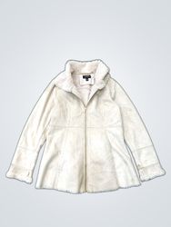 Jones New York Beige Fur Trim Coat