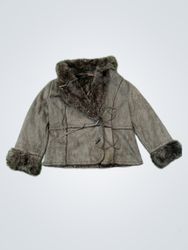 Tiss Suede Fur Trim Jacket