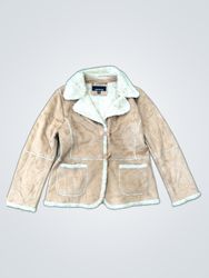 Jones New York Tan Suede Fur Trim Jacket