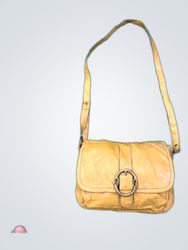 axcess Yellow Leather Shoulder Bag
