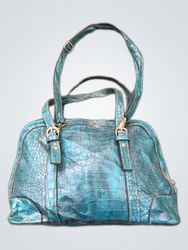 EA Blue Leather Handbag