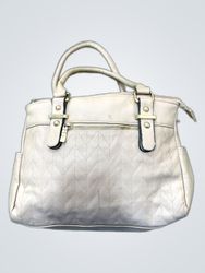 Beige Quilted Leather Tote Bag