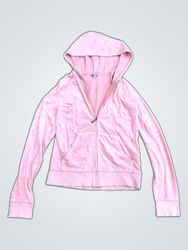 Juicy Couture Pink Velour Zip-Up Hoodie