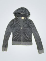 Juicy Couture Black Velour Zip-Up Hoodie