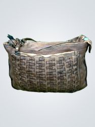 Brown Leather Woven Bag