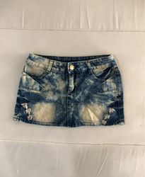 Rock Revival Blue Denim Skirt with Butterfly Embel..