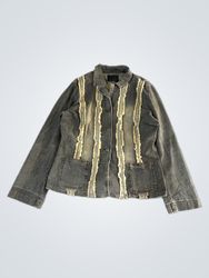 Denim Jacket with Ruffle Detail