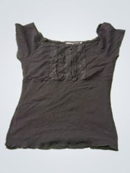 KappAhi Black Lace Trimmed Top