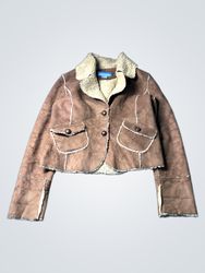 Nine West Brown Suede Lined Jacket