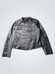 Grey and black moto jacket