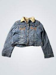 D Jeans Denim Jacket with Sherpa Collar
