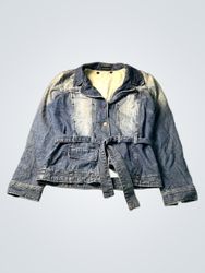 New Saks Woman Denim Jacket with Belt