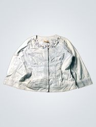 Ruby Rd. Blue Denim Jacket with Embellished Collar