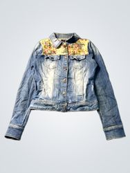 Forever 21 Denim Jacket with Floral Accents