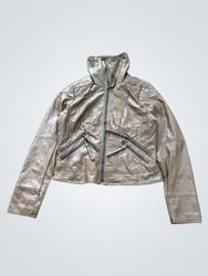 Ci Sono By Cavalini Brown Faux Leather Jacket