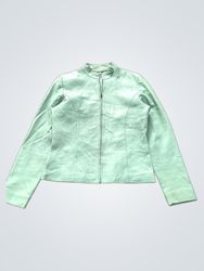 Light Blue Leather Jacket