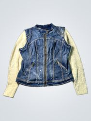 Coalition Denim Jacket with Sweater Sleeves