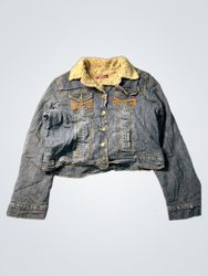 Women's Denim Jacket with Sherpa Collar