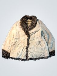 Women's Faux Fur Trimmed Suede Jacket