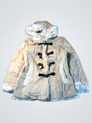 Coldwater Creek Women's Faux Suede Duffle Coat wit..