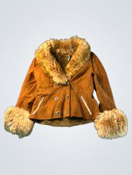 Brown Faux Fur Trimmed Jacket