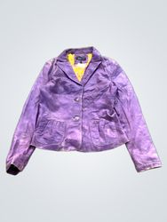 ARMA WOMEN Purple Leather Jacket