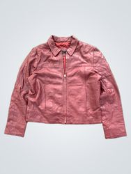 Kiabi Casual Burgundy Leather Jacket