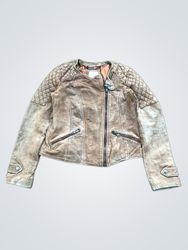 Esprit Brown Leather Biker Jacket