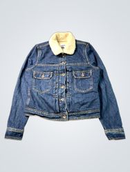 Old Navy Denim Sherpa Lined Trucker Jacket