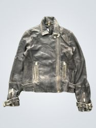 TOPSHOP Black Leather Biker Jacket