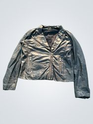 Black Faux Leather Moto Jacket