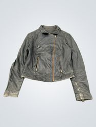 ARMA WOMEN Black Leather Biker Jacket