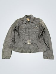 Vera Pelle Black Leather Jacket with Belt