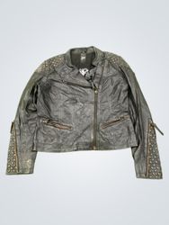 Gipsy Women's Black Leather Studded Biker Jacket