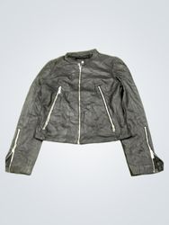 DKNY Black Leather Moto Jacket