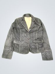 Black blazer with white stitching