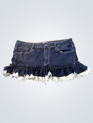 Calvin Klein Jeans Denim Minirock mit Spitze