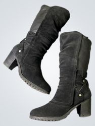 Bare Traps Black Suede Knee-High Boots
