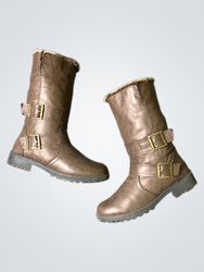 Rugged Outback Brown Buckle Winter Boots