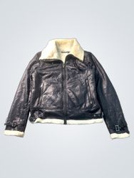 Firetrap Faux Leather Aviator Jacket with Borg Lin..