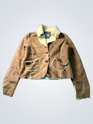 Nine West Suede Sherpa Lined Jacket