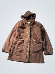 St. John's Bay Women's Small Brown Suede Hooded Co..