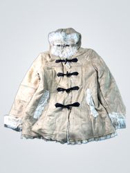 Coldwater Creek Women's S Beige Faux Suede Fur Lin..