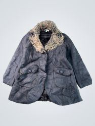 PEW WOW Faux Fur Trimmed Coat
