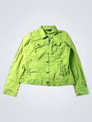 FRANCINE Women's Lime Green Button-Up Jacket