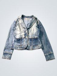 OBAY Jeans Denim Jacket with Rose Detail