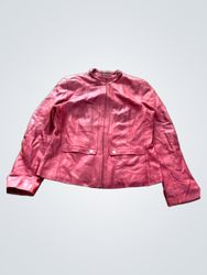 Napujin Women's Red Leather Jacket
