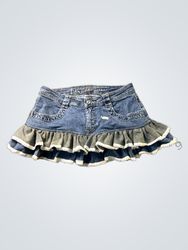 Upcycelter Diesel Damen-Jeansvolantrock