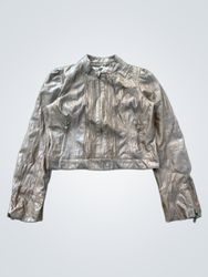 Soulmates Brown Cropped Faux Leather Jacket